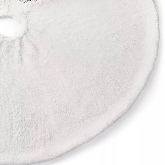 Holiday Lane White Snow Plush Christmas Tree Skirt Cover Floor Mat, 48" x 48" - Picture 2 of 5